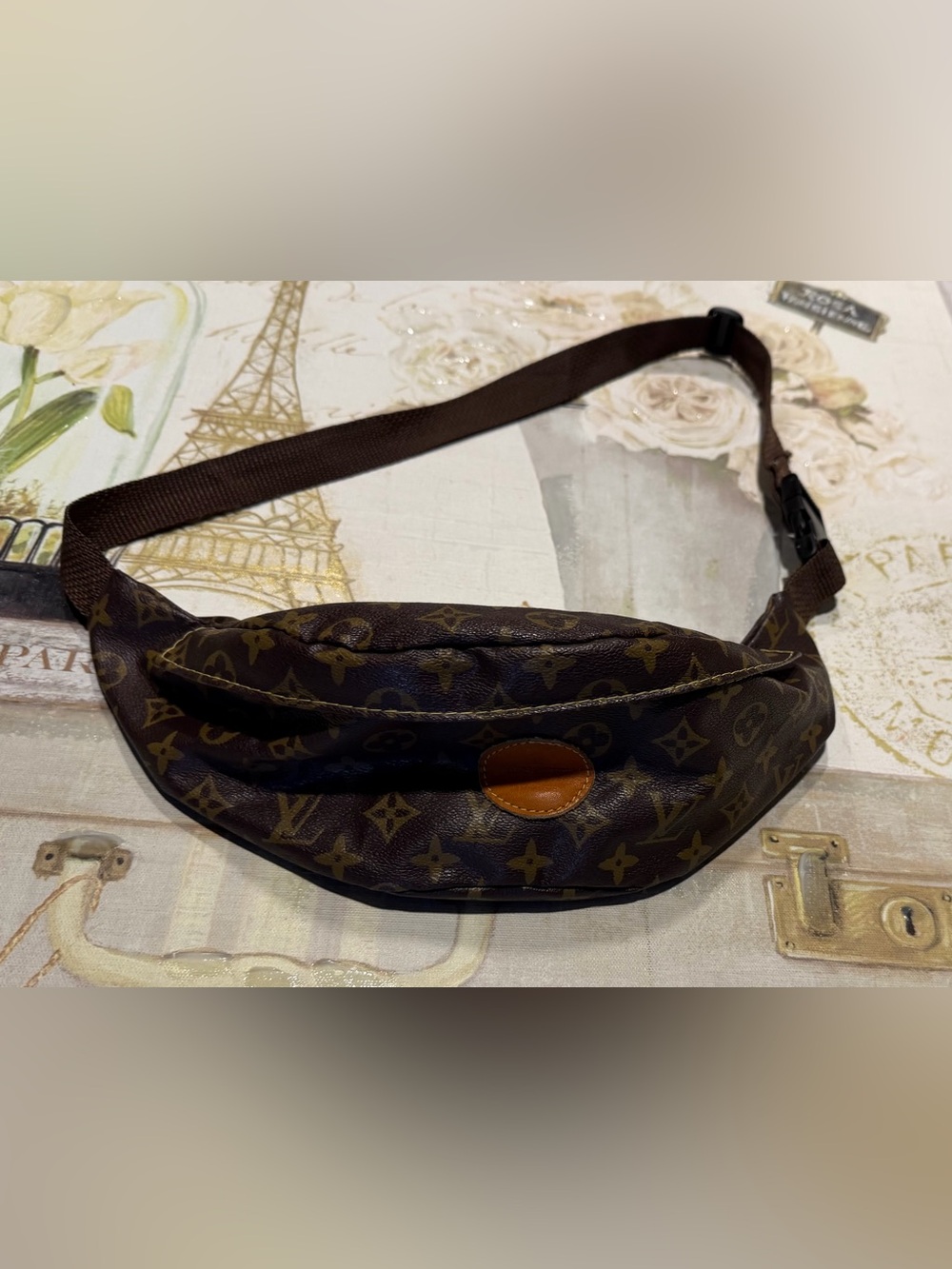 Luxury Monogram Brown Crossbody Belt Bag